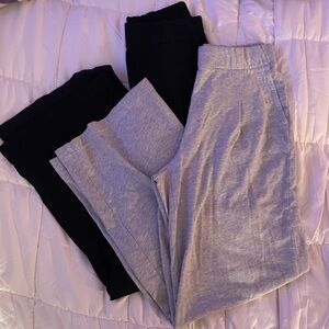 Aerie Wide Leg Trousers Black and Gray Set